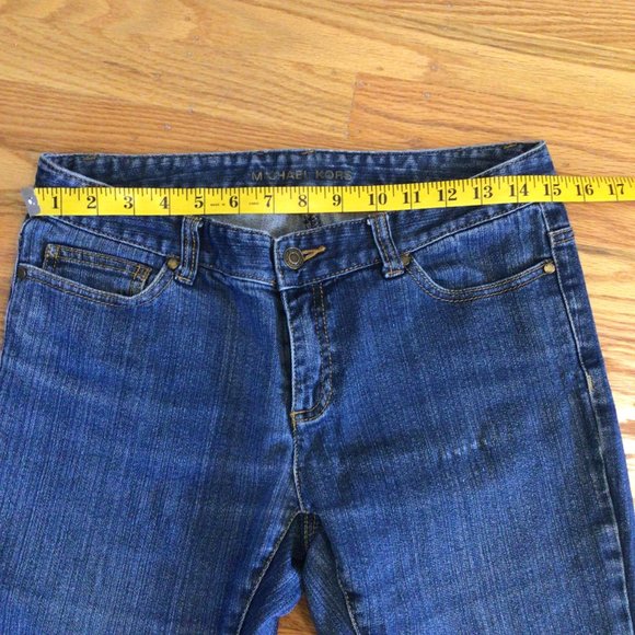 Michael Kors Women’s Jeans Sz 4 Wide Leg Cotton Medium Wash High Rise Pa… - Picture 6 of 14